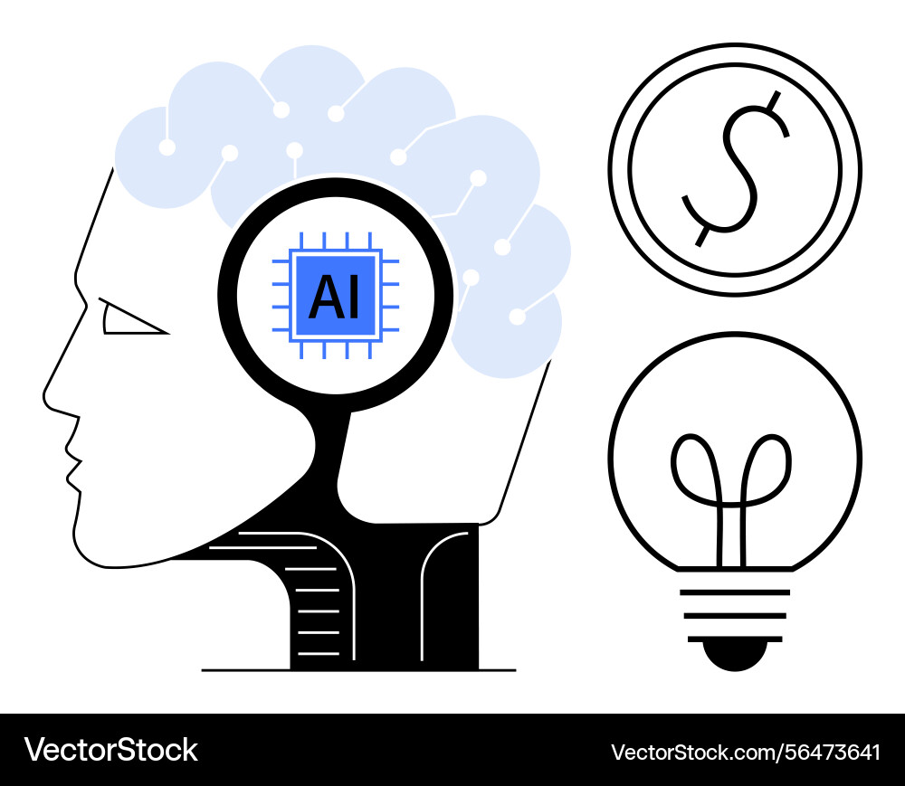 Artificial intelligence and innovation concepts Artificial intelligence and innovation concepts Vector Image