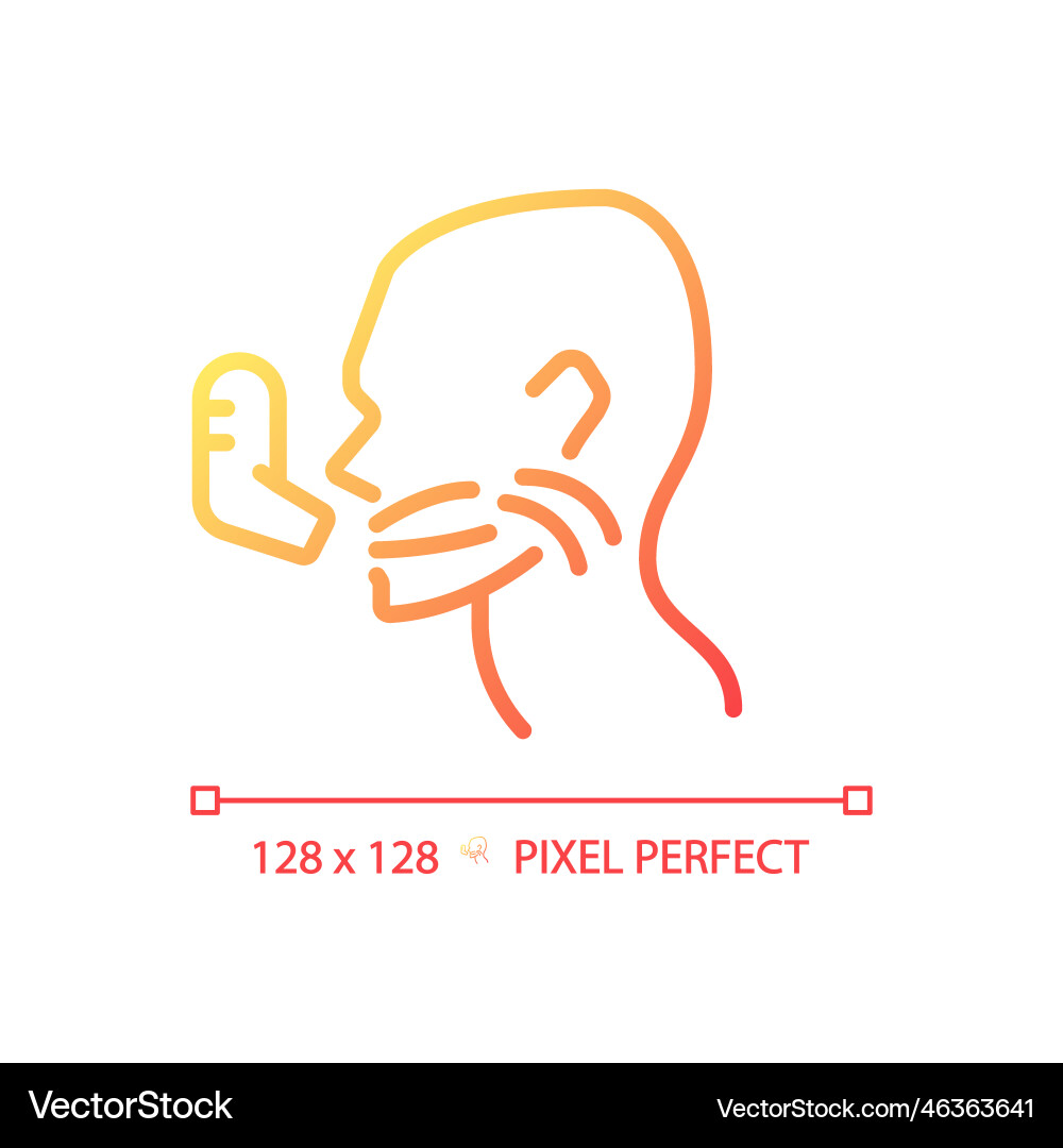 Asthma pixel perfect gradient linear icon Asthma pixel perfect gradient linear icon vector image