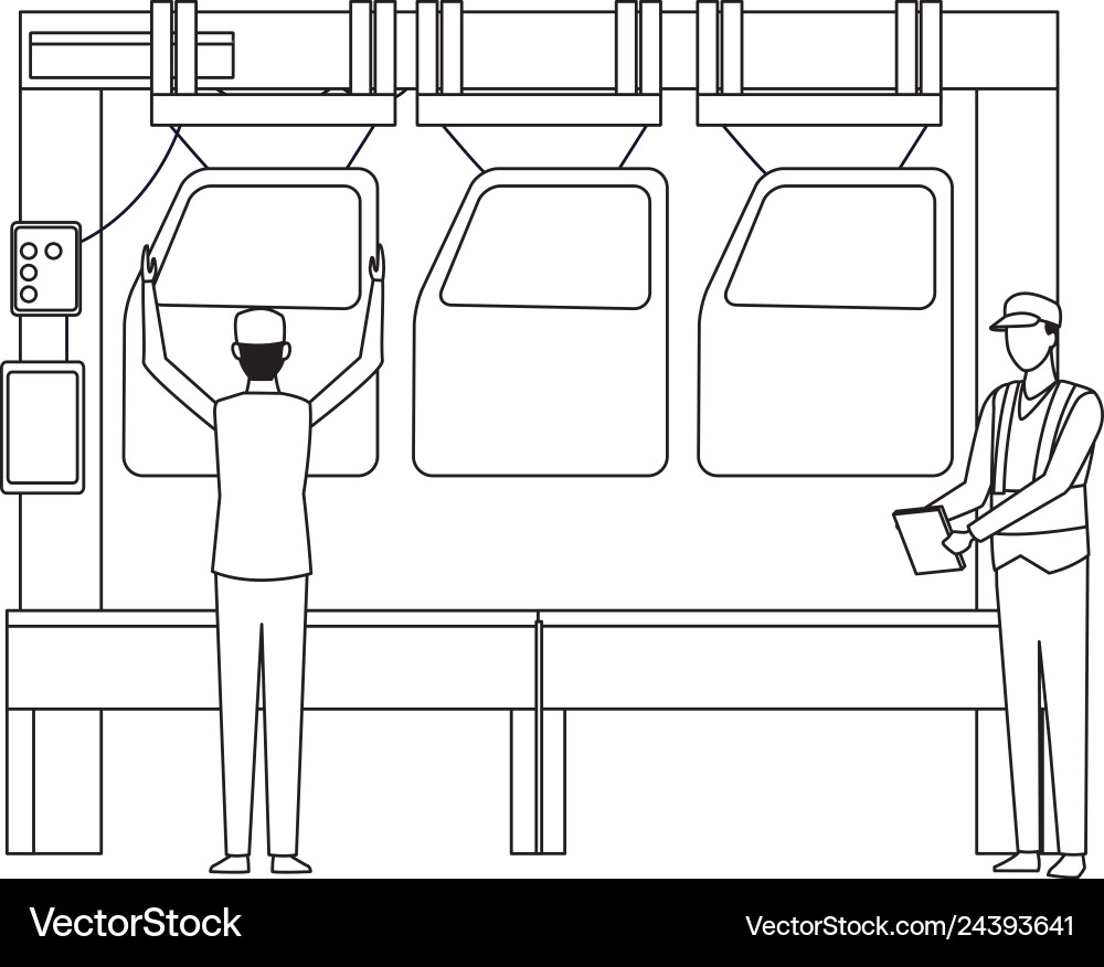Automobilindustrie Cartoon Automobilindustrie Cartoon vektorbild