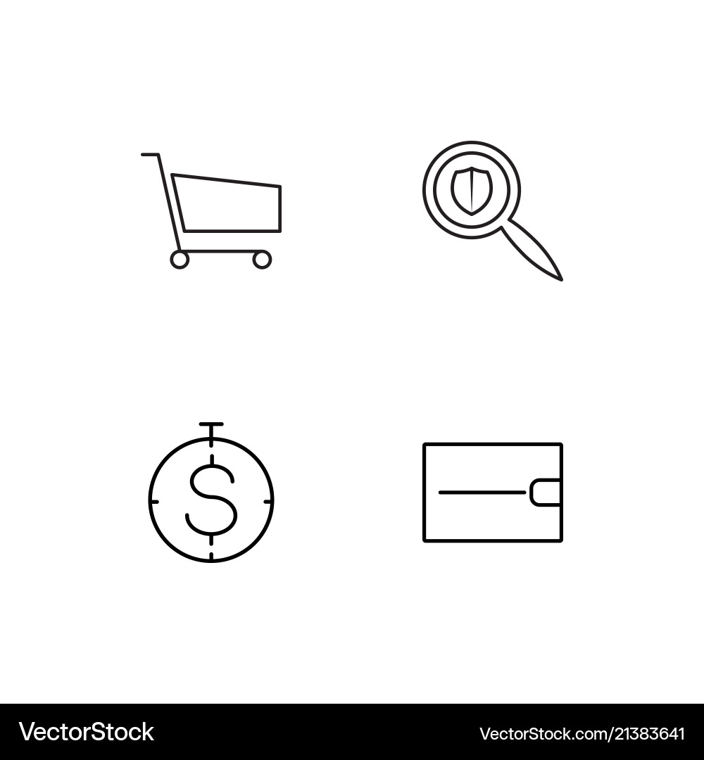 Banking linear icons set simple outline Vector Image