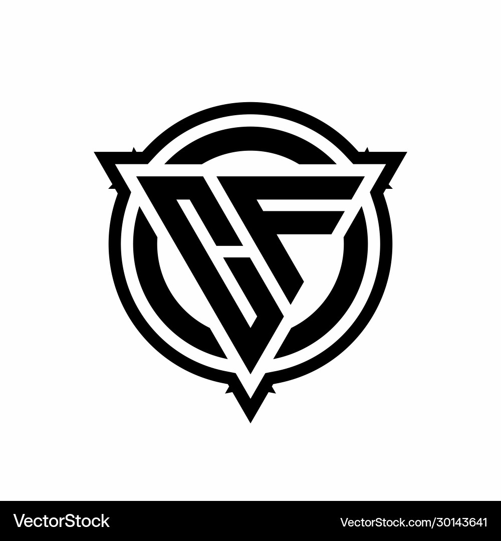 Cf logo with triangle shape and circle Cf logo with triangle shape and circle Vector Image