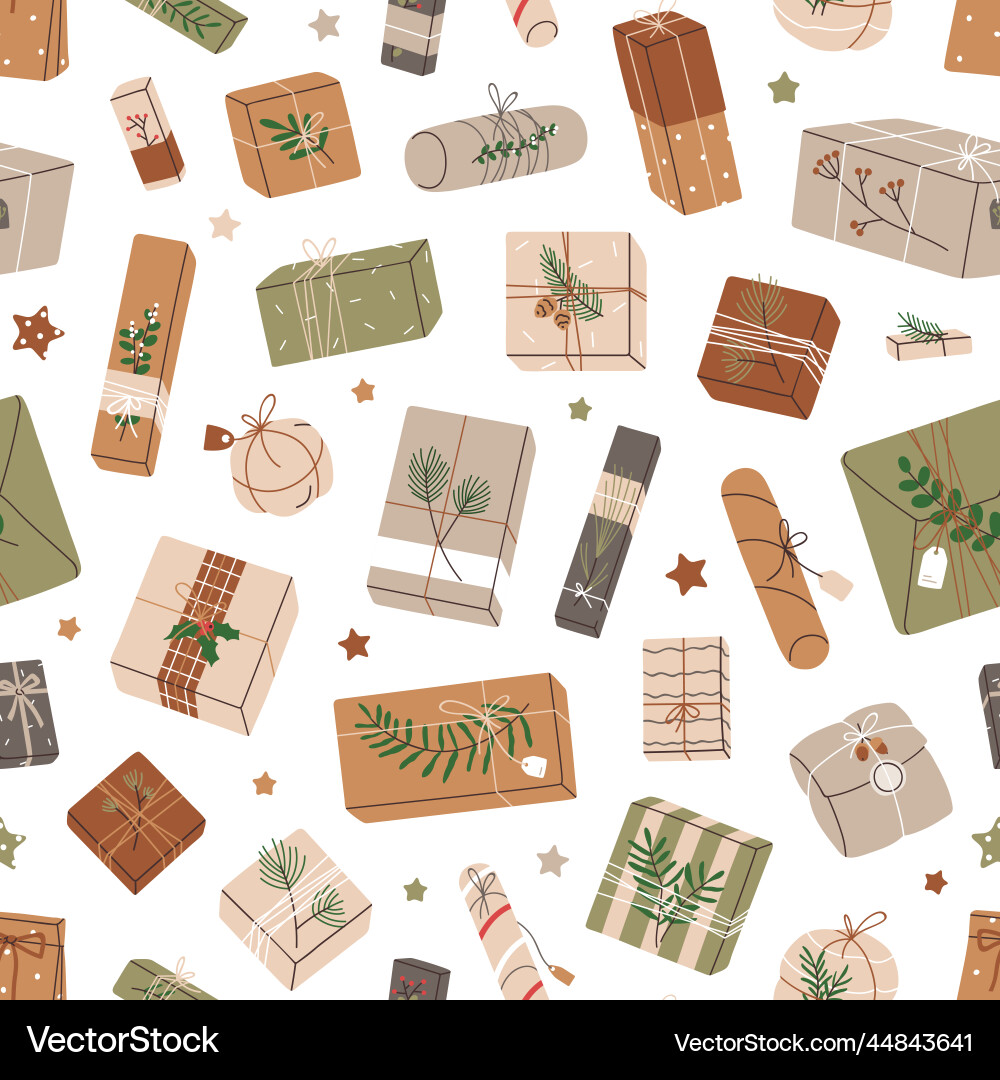 Christmas gifts pattern seamless background Christmas gifts pattern seamless background vector image