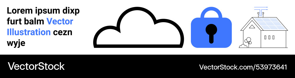 Cloud-based home security combining cloud vector image