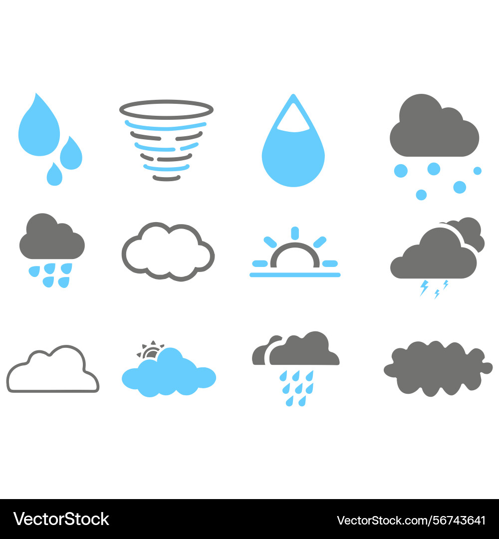 Clouds icons set of in different form Clouds icons set of in different form Vector Image