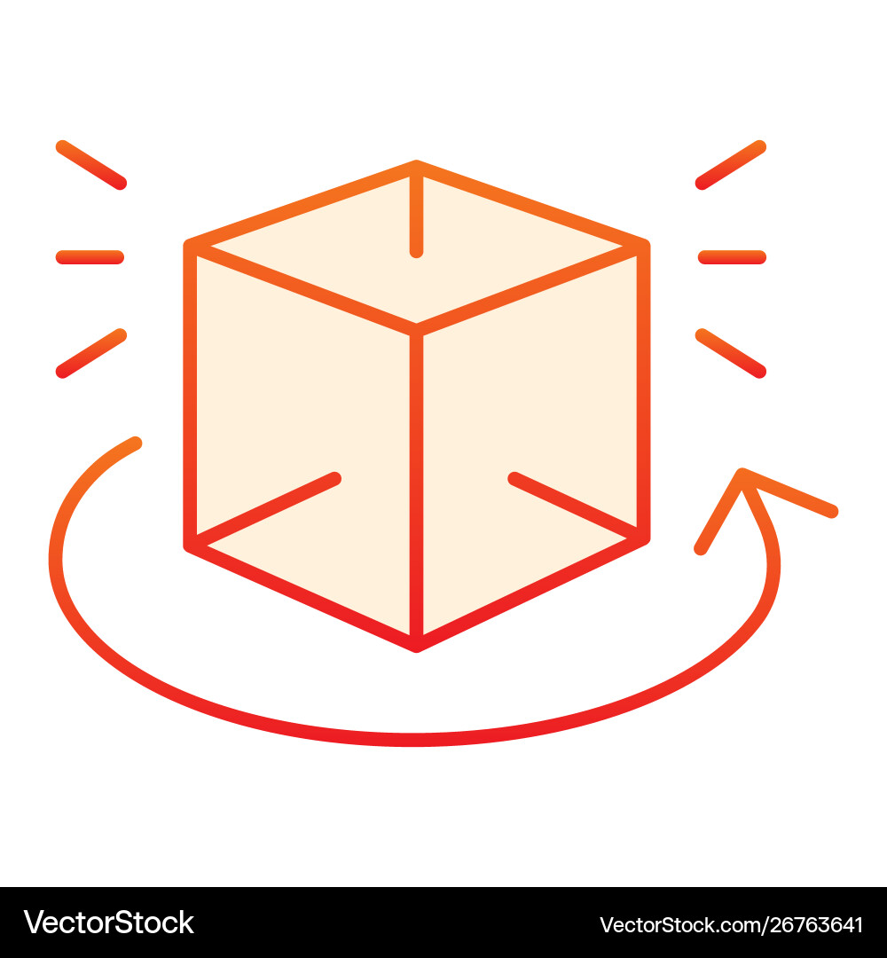 Cube 360 degrees rotate flat icon rotation Cube 360 degrees rotate flat icon rotation vector image