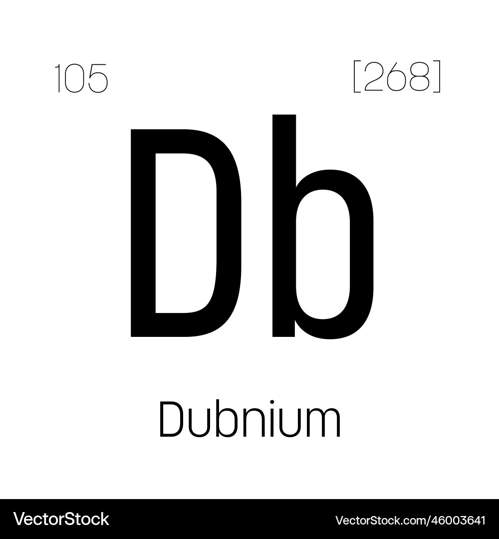 Dubnium db periodic table element Dubnium db periodic table element vector image