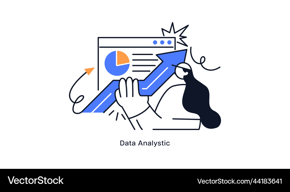Flat design statistical and data analysis vector image