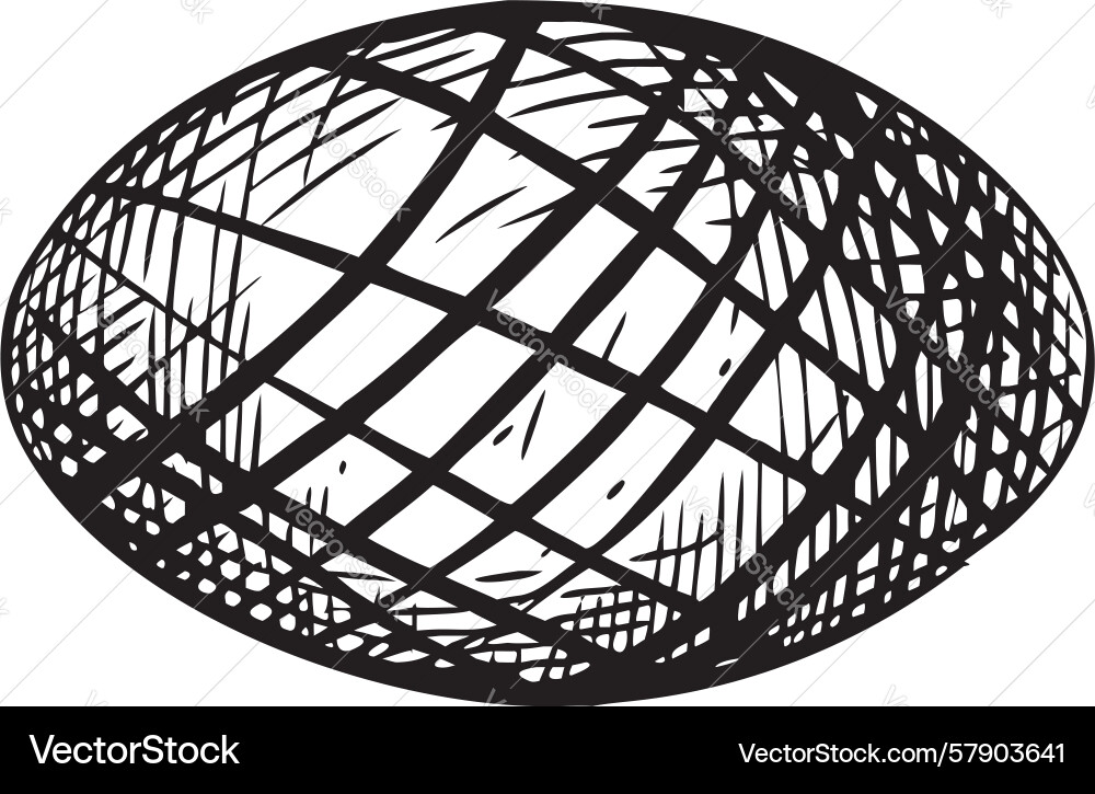 Geometric abstract sphere with intersecting lines Vector Image