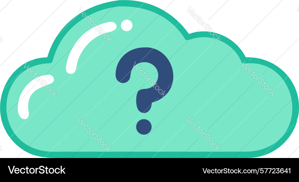 Green cloud with question mark icon for unknown vector image