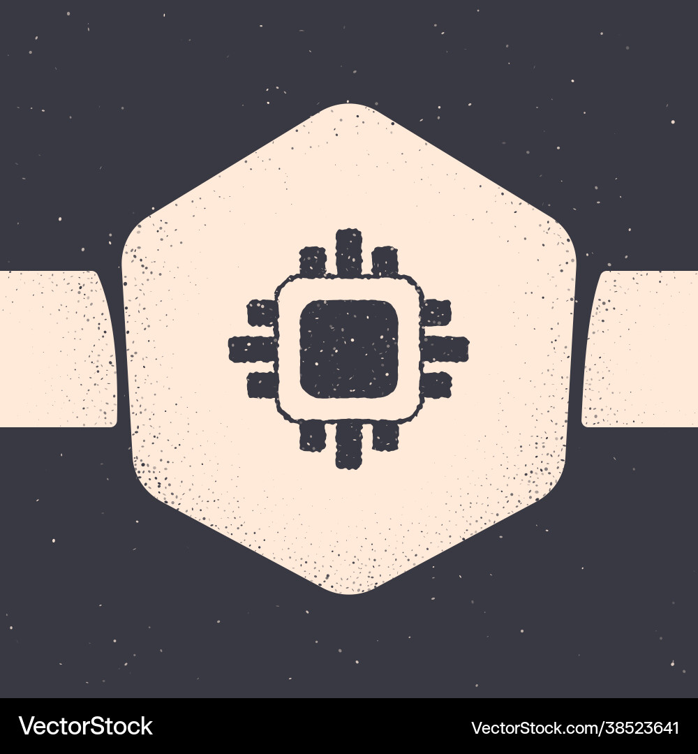Grunge computer processor with microcircuits cpu Grunge computer processor with microcircuits cpu vector image