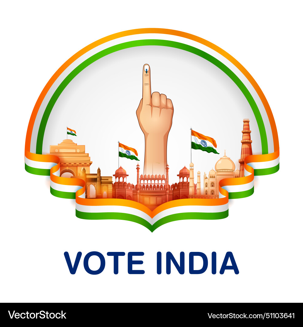 Indian people hand with voting sign showing Indian people hand with voting sign showing vector image