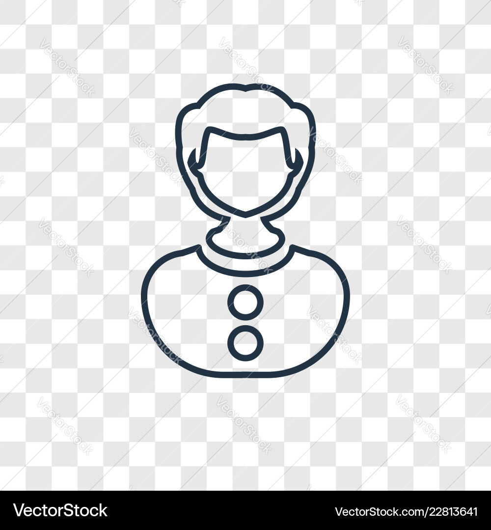 Man concept linear icon isolated on transparent Vector Image