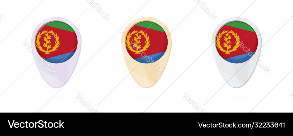 Map markers with flag eritrea 3 color versions Map markers with flag eritrea 3 color versions vector image