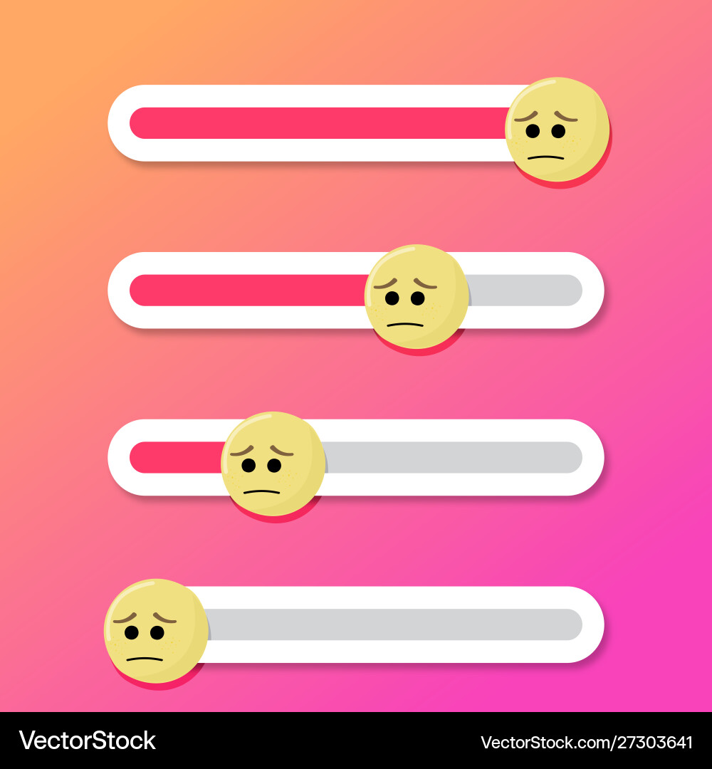 Sad slider bar interface indicator Vector Image