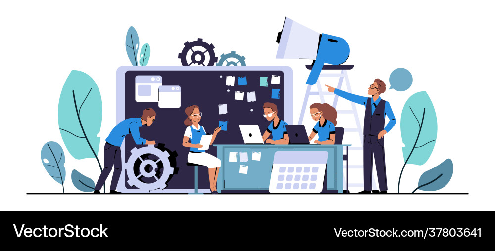 Scrum development agile board methodology Scrum development agile board methodology vector image