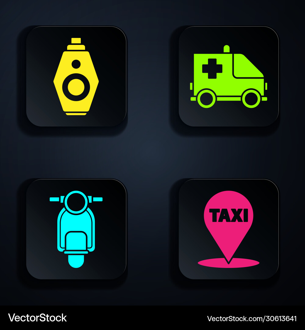 Set map pointer with taxi car key remote Set map pointer with taxi car key remote vector image