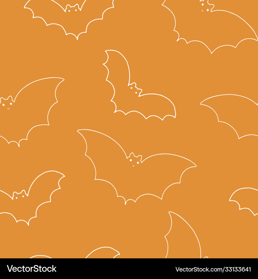 Simple fancy outlined bats repeat pattern Vector Image