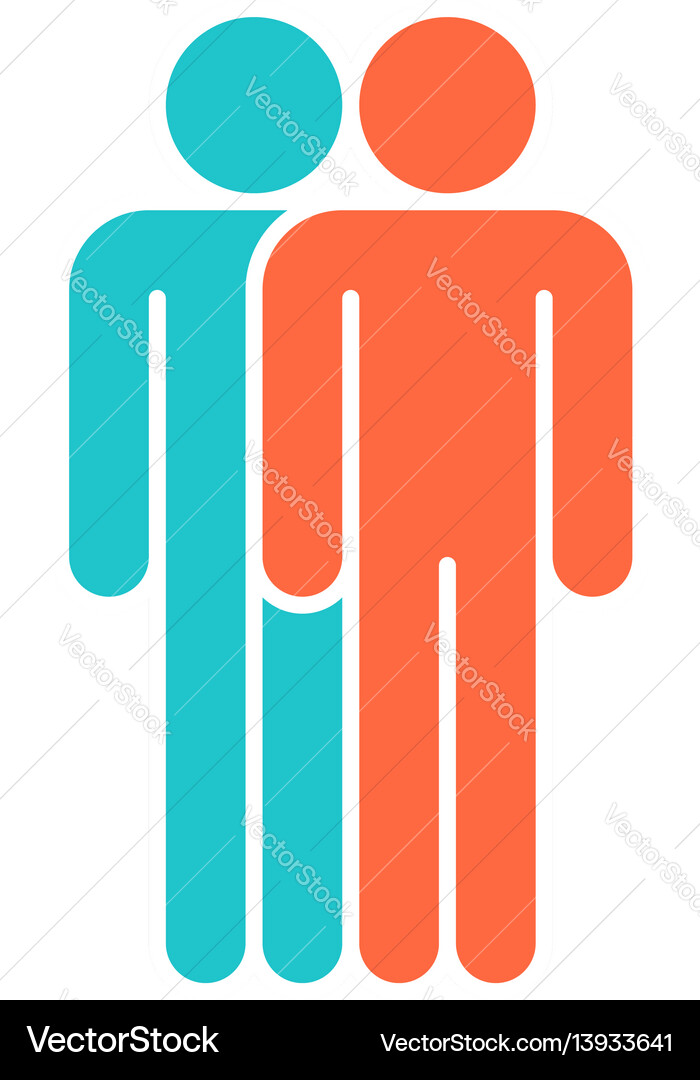 Two man sign people icon Two man sign people icon vector image