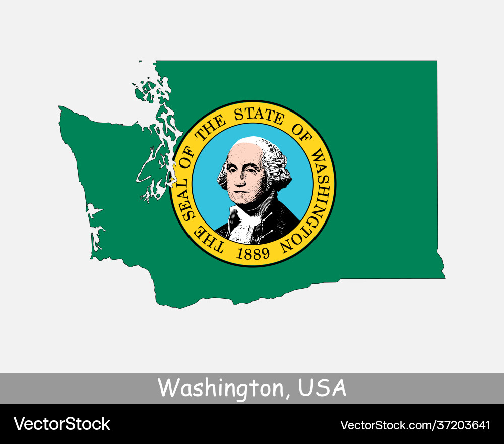 Washington usa map flag Washington usa map flag vector image