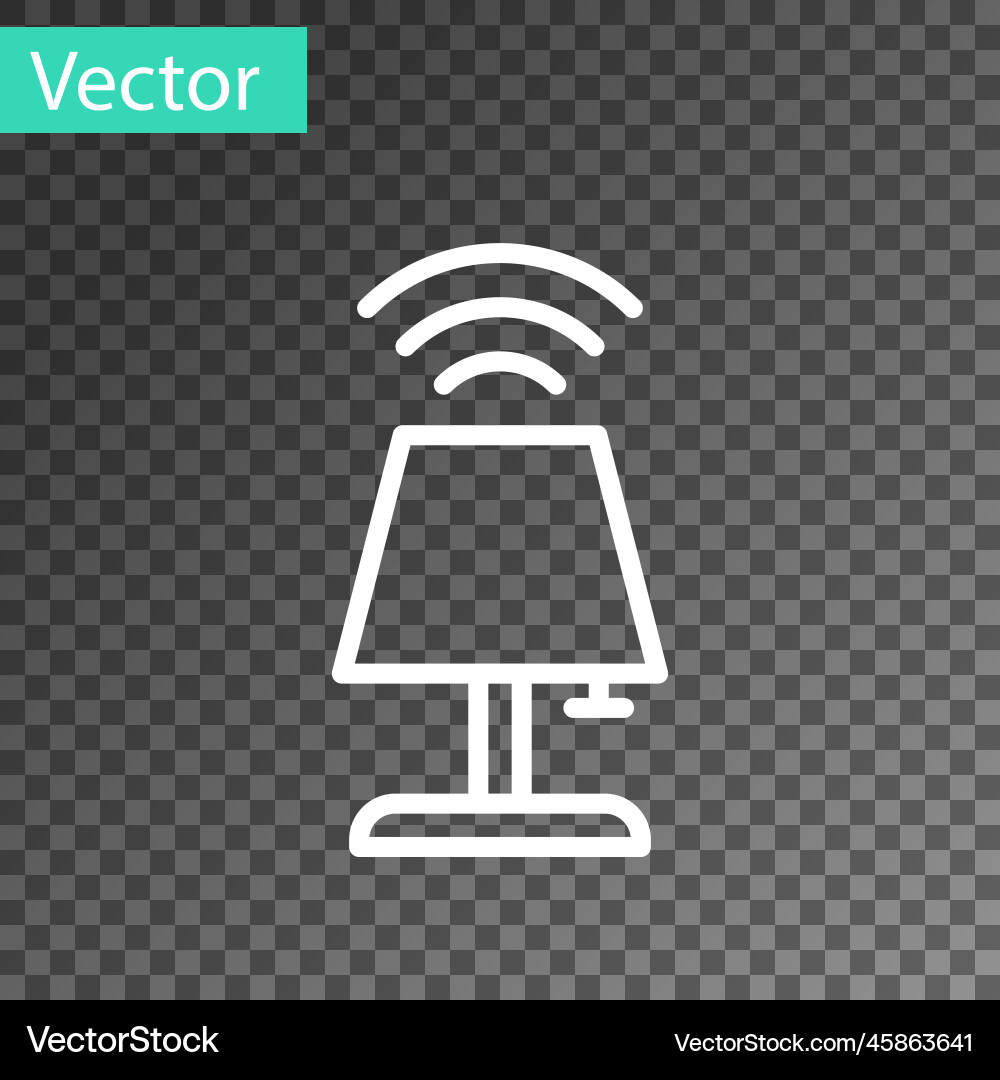 White line smart table lamp system icon isolated Vector Image