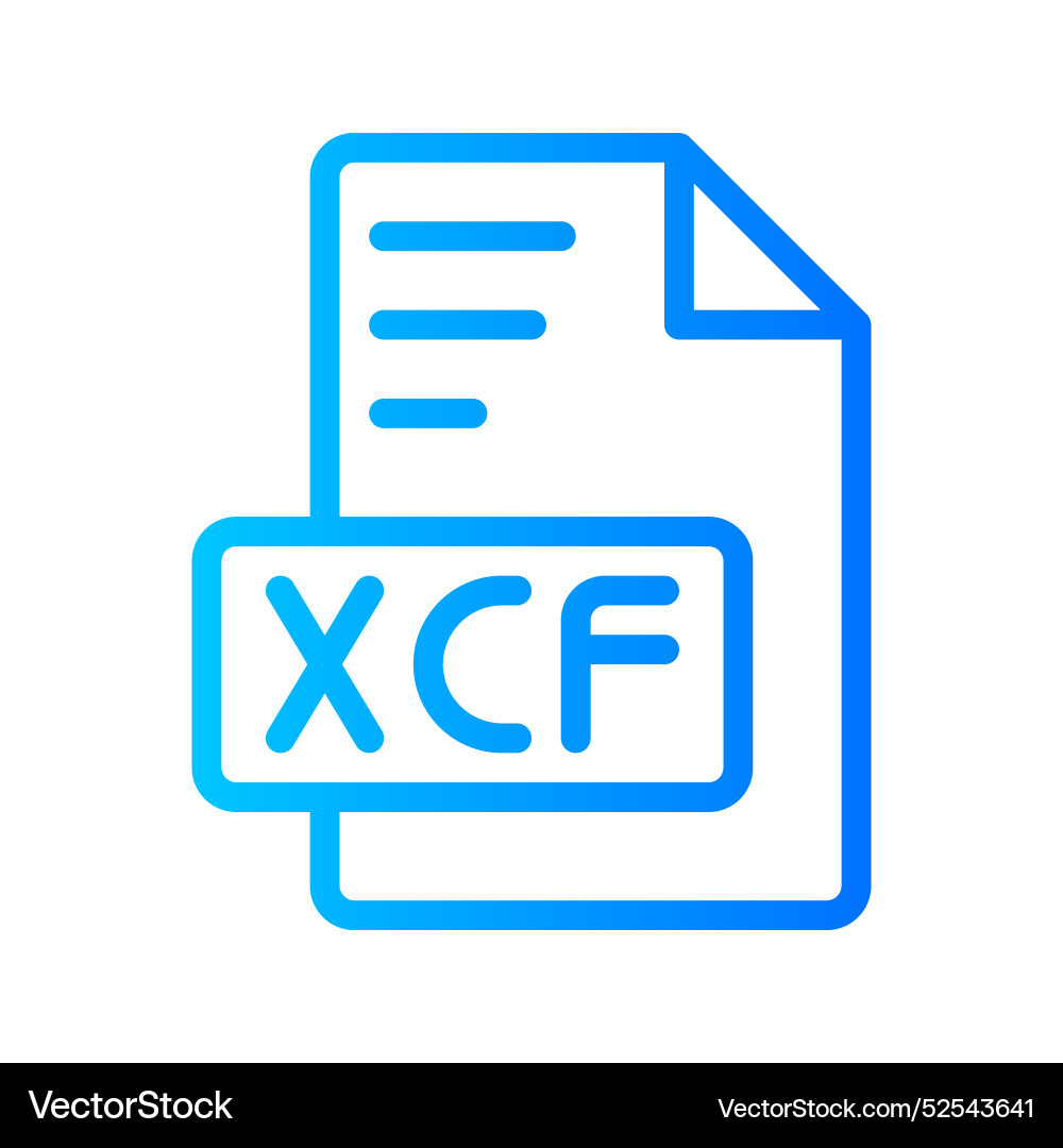 Xcf document file picture gradient icon format Xcf document file picture gradient icon format vector image