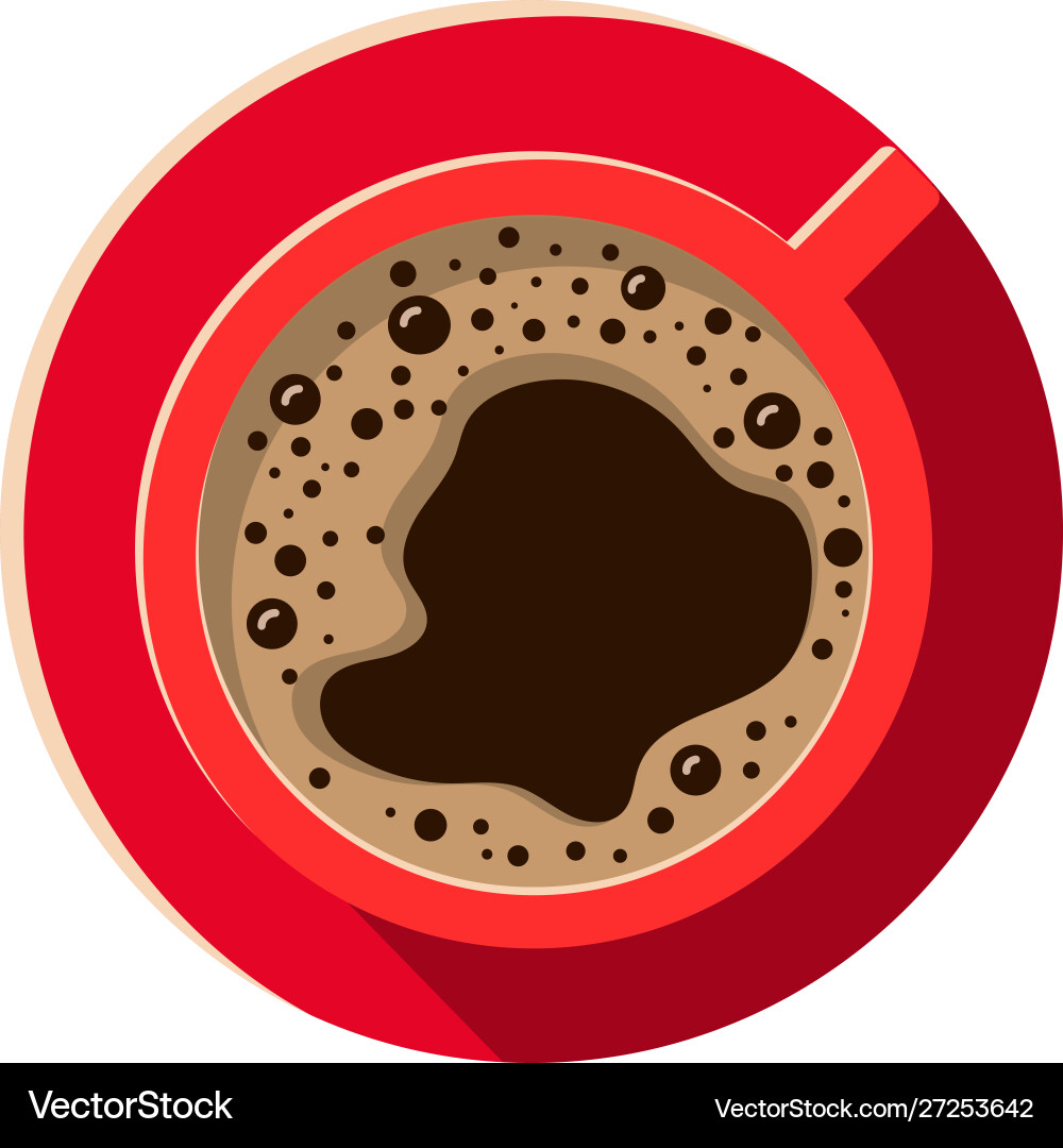 A cup coffee color flat isolated on white A cup coffee color flat isolated on white vector image