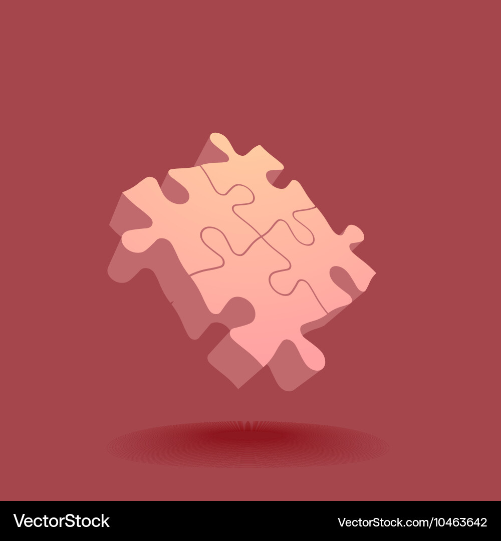 Abstract 3d puzzle design element vector image
