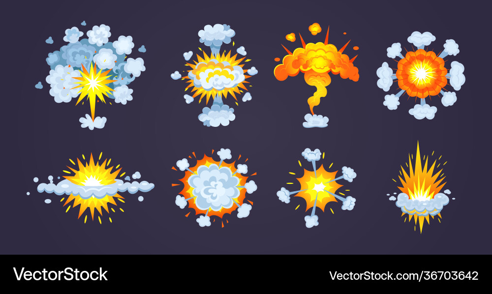 Animation for game explosion effect frame Vector Image