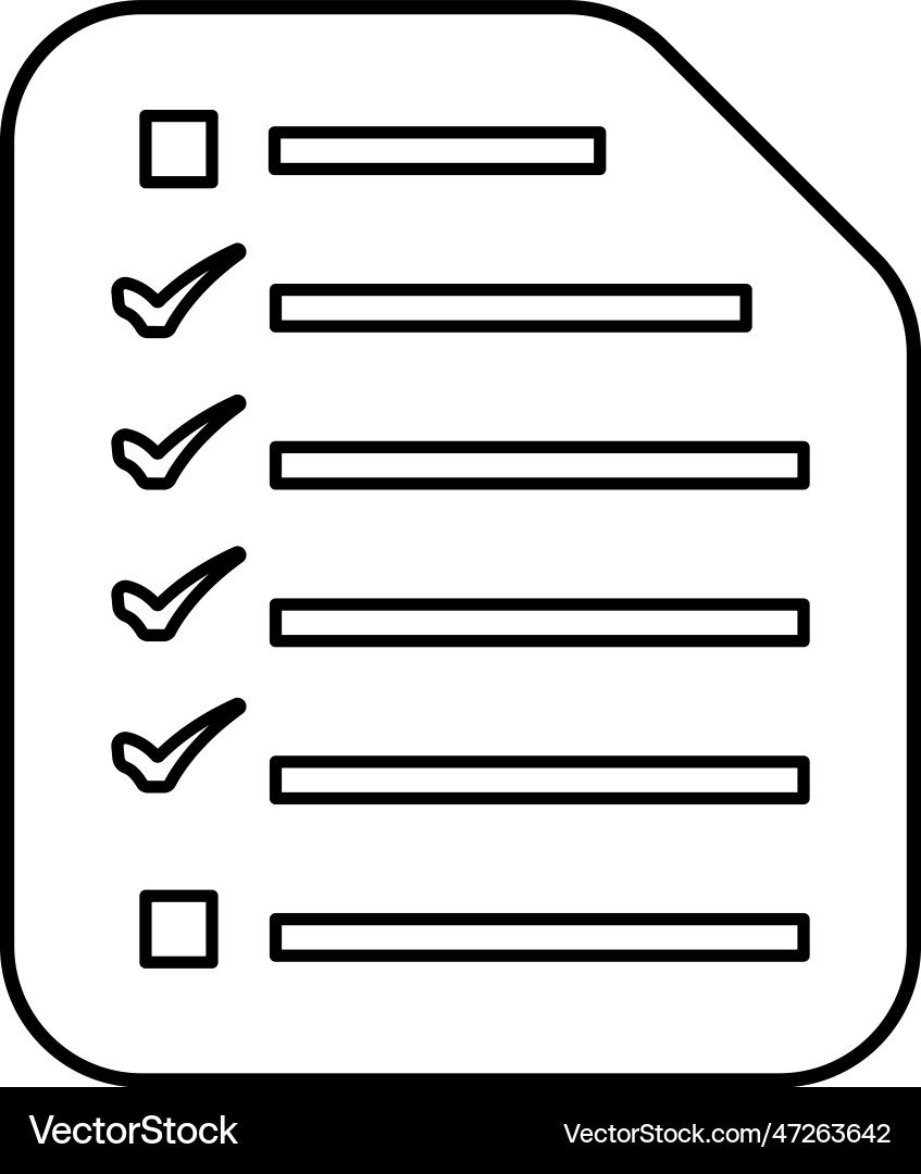 Audit checklist icon line outline design vector image