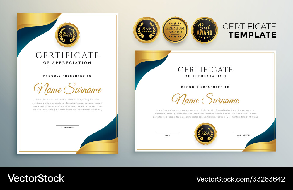 Certificate award template for multipurpose use Certificate award template for multipurpose use Vector Image