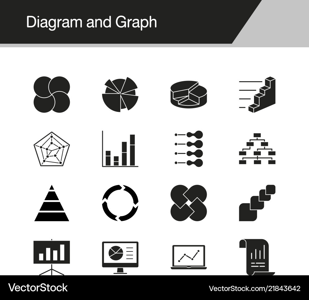 Data & Chart Icons - Graph Set vector image
