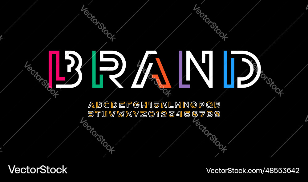 Digital trendy style alphabet font from lines Digital trendy style alphabet font from lines vector image