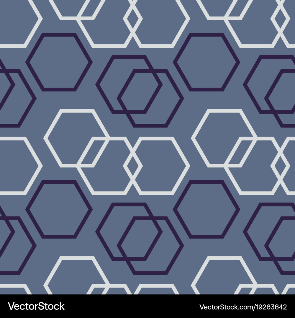 Geometric hexagon uneven seamless pattern vector image