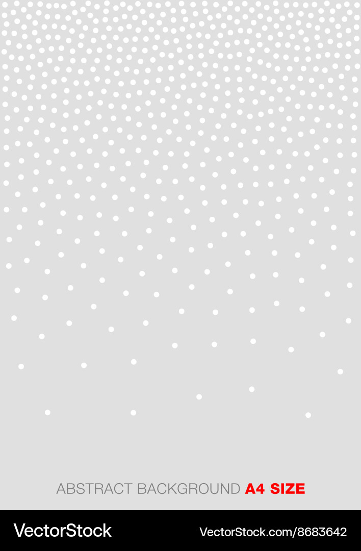 Gradient white dots on gray background a4 size vector image