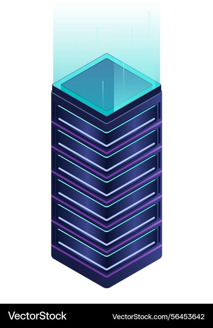Isometric futuristic server database Isometric futuristic server database vector image