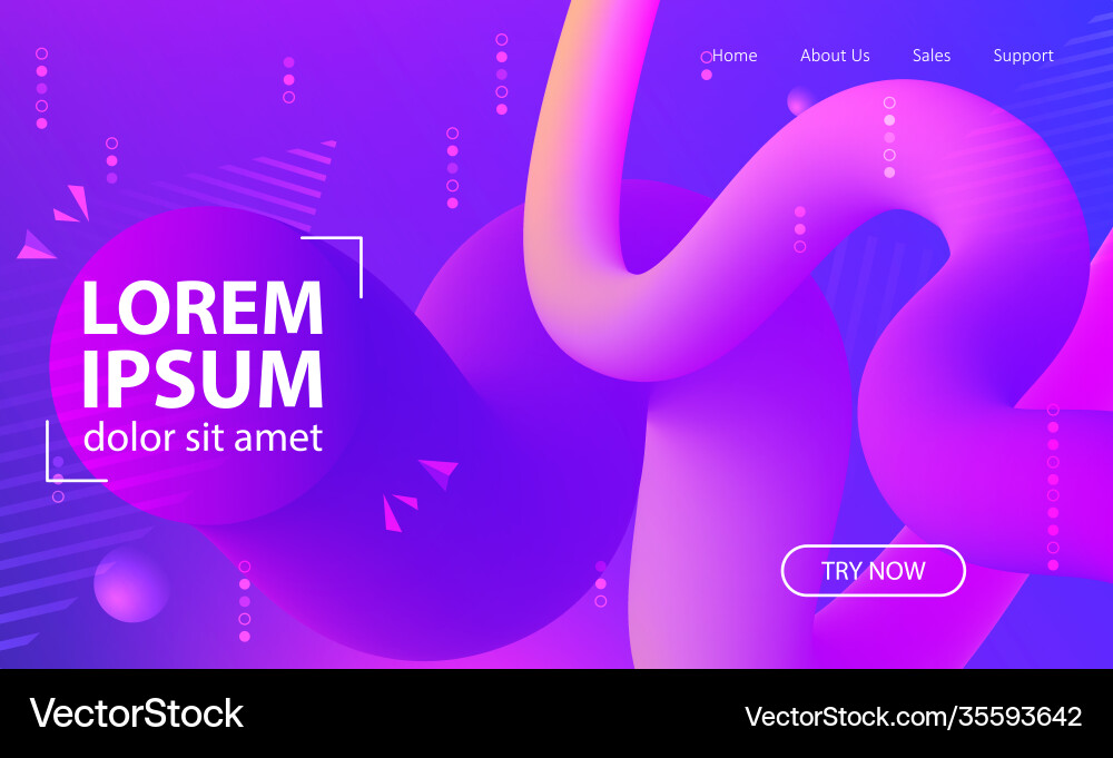 Landing page template abstract wave colorful Landing page template abstract wave colorful vector image