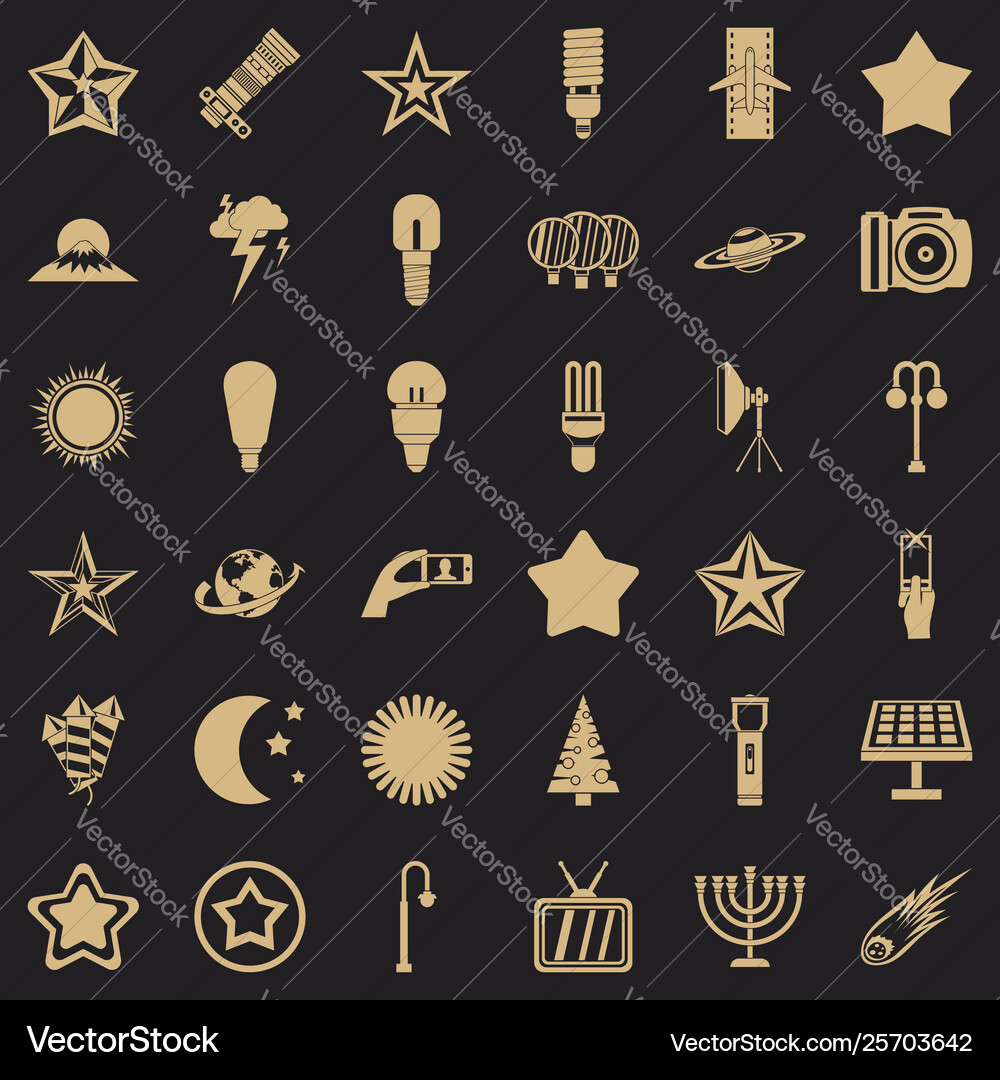 Light icons set simple style vector image