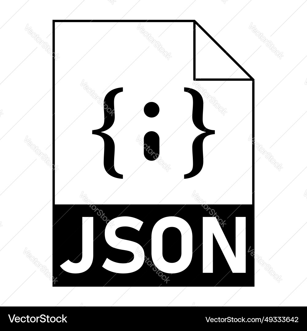 Modern flat design of json file icon for web Vector Image