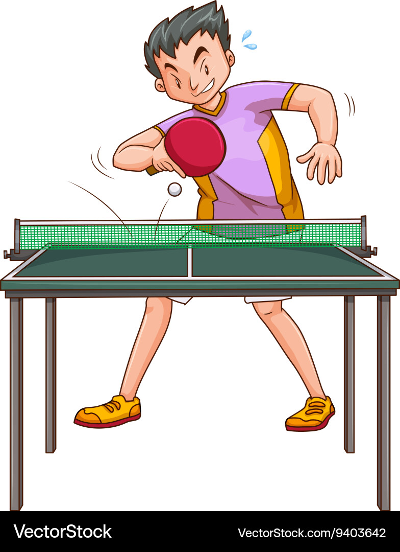 Pingpong player playing at the table Vector Image