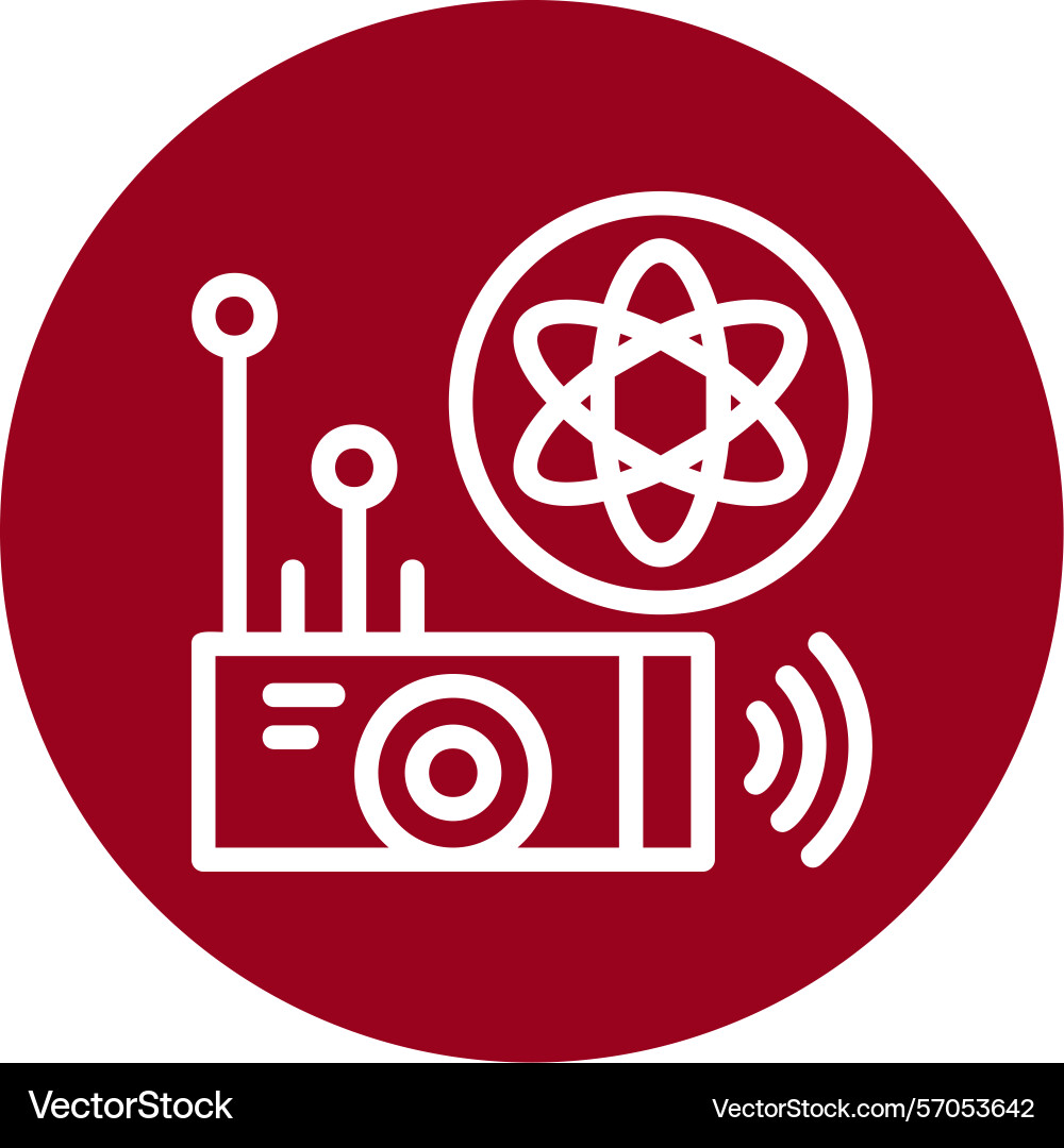 Quantum sensor line circle style icon design vector image