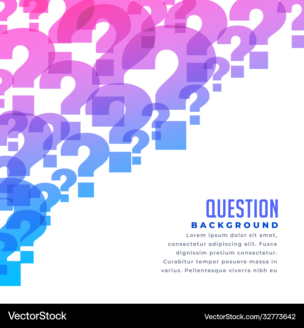 Questions background for web help and support page vector image