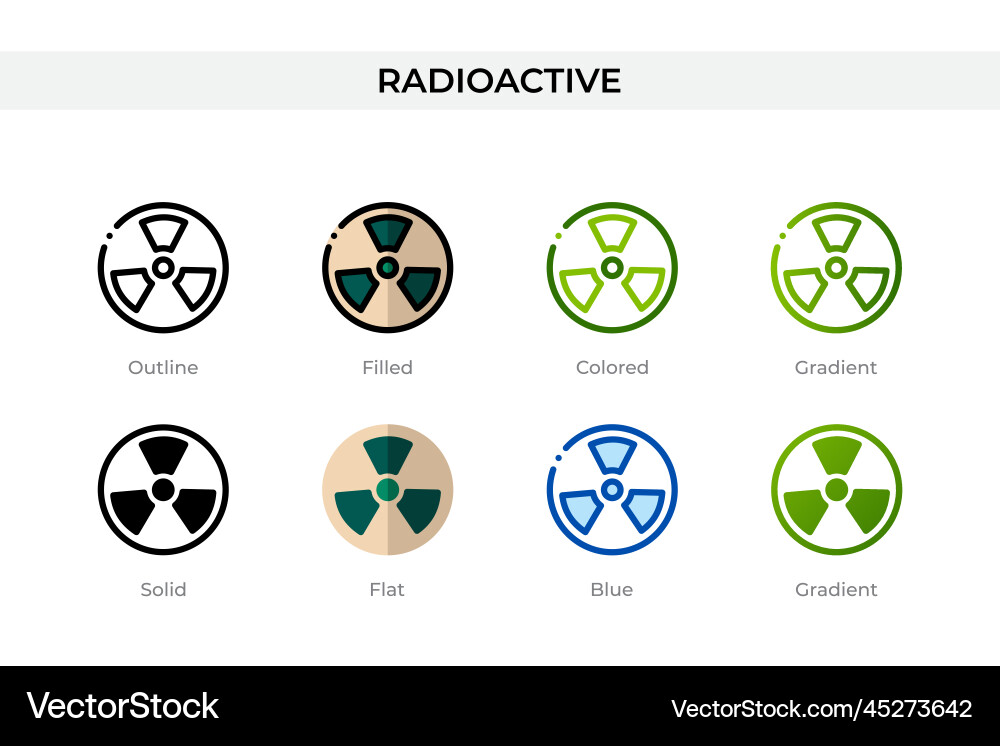 Radioactive icon in different style Radioactive icon in different style vector image