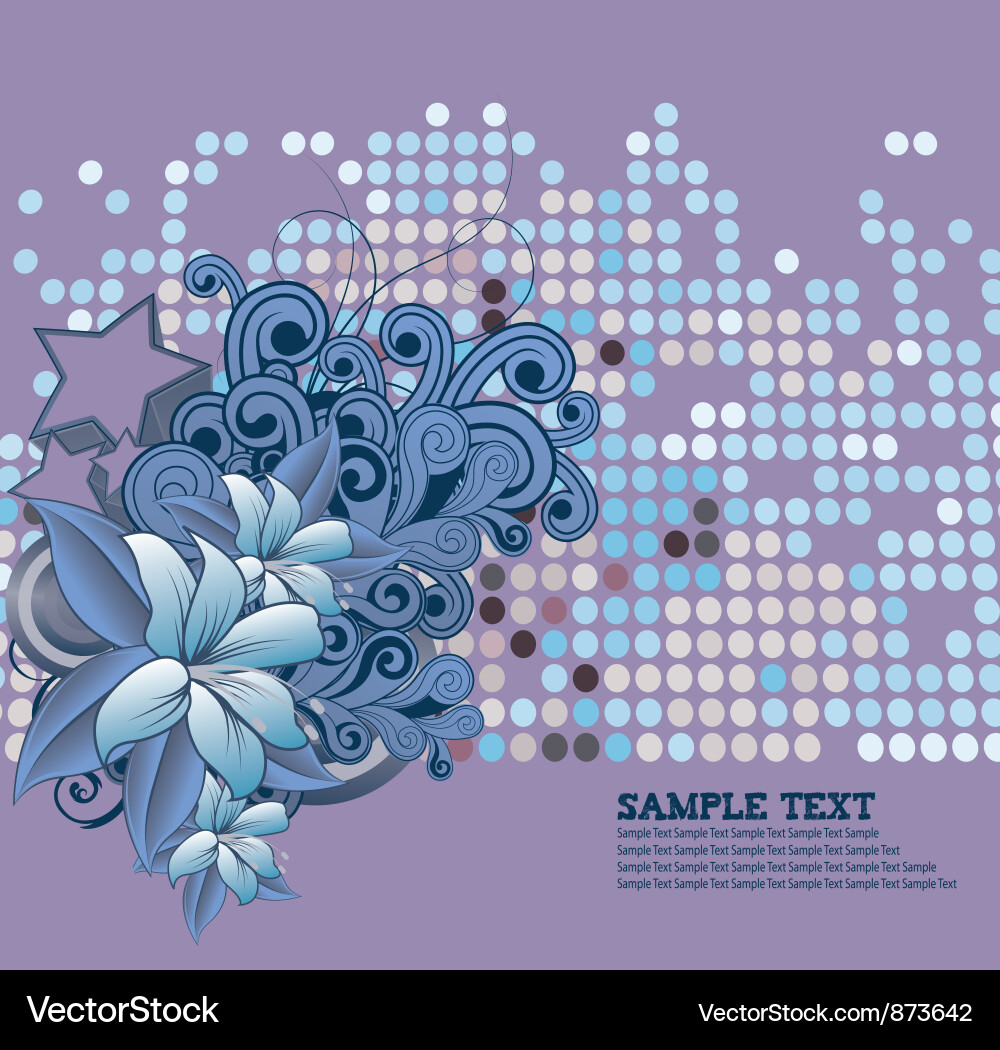 Retro floral background with stars Vector Image