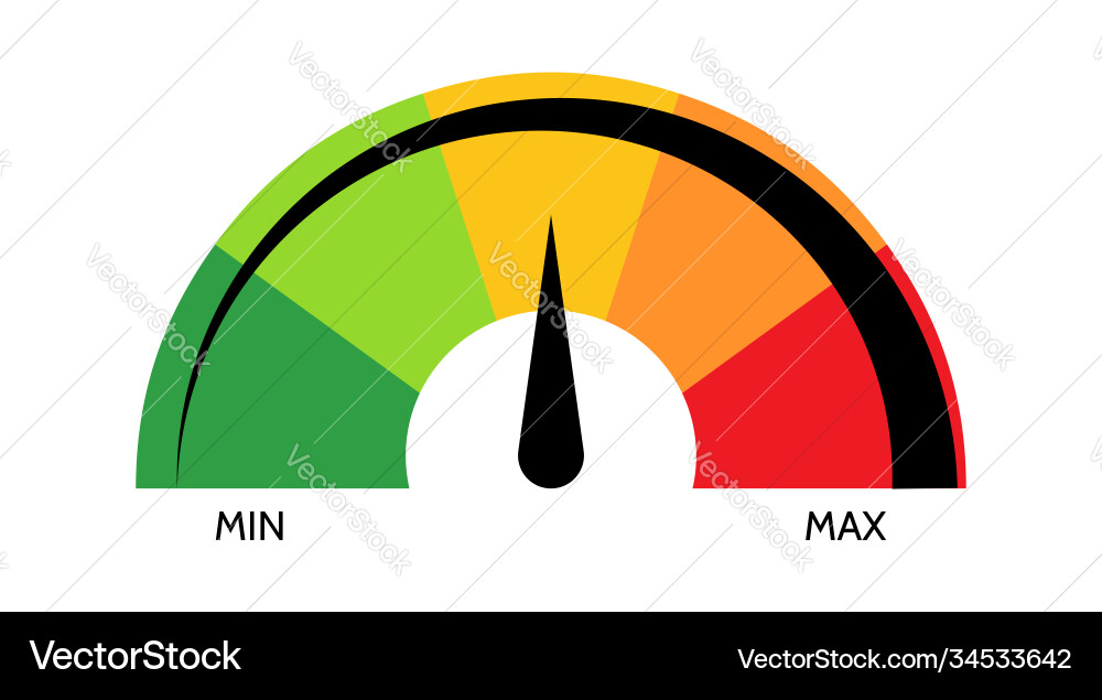 Scale meter gauge indicator test level rating vector image