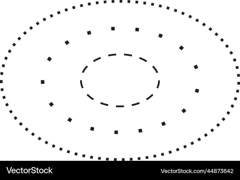 Tracing ellipse shape symbol dashed and dotted Tracing ellipse shape symbol dashed and dotted Vector Image
