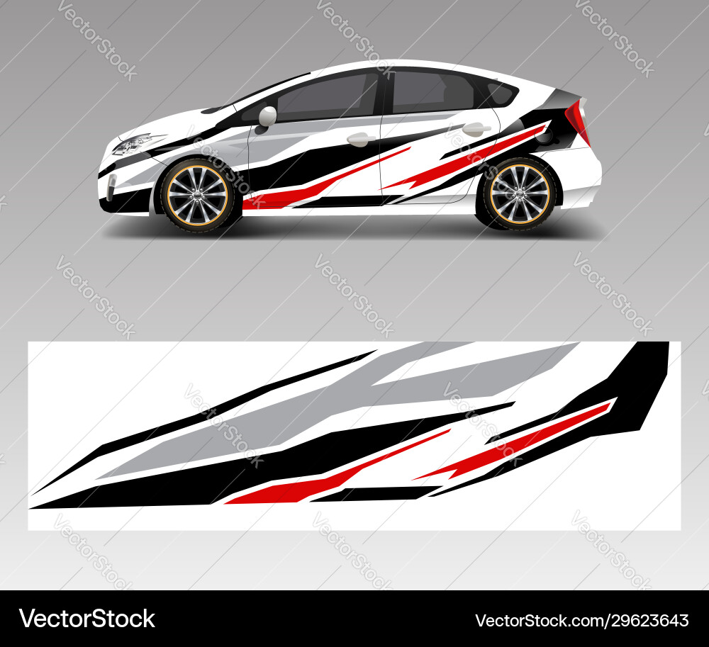 Abstract Racing Car Decal Vector Image