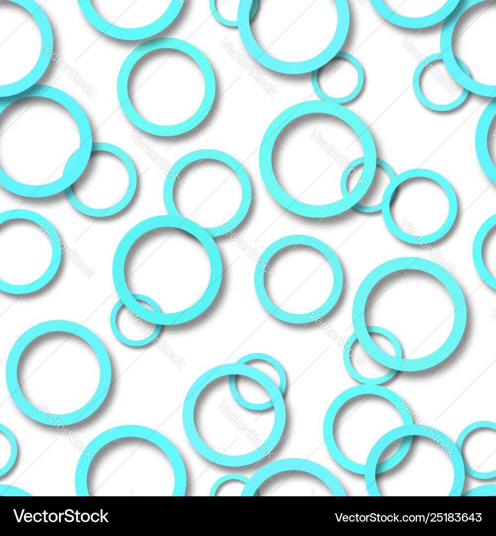 Abstract seamless pattern rings with shadows Vector Image