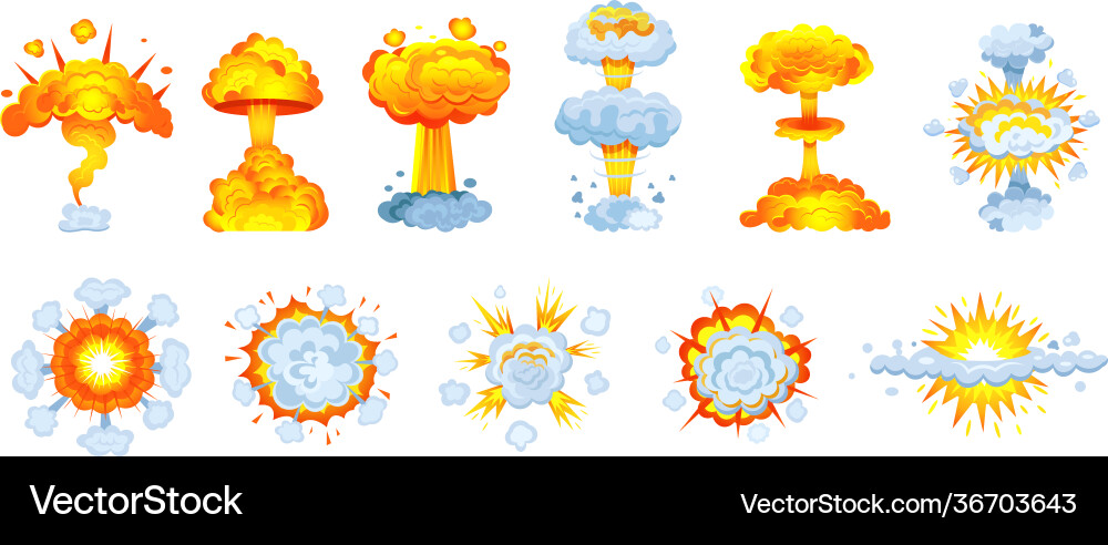 Animation for game explosion effect frame Animation for game explosion effect frame vector image