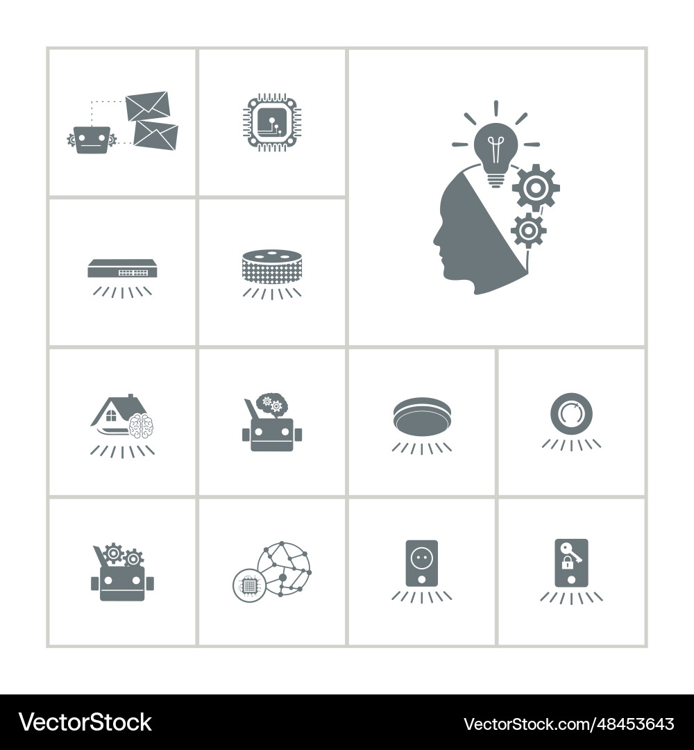 Artificial intelligence robot icon set Artificial intelligence robot icon set vector image