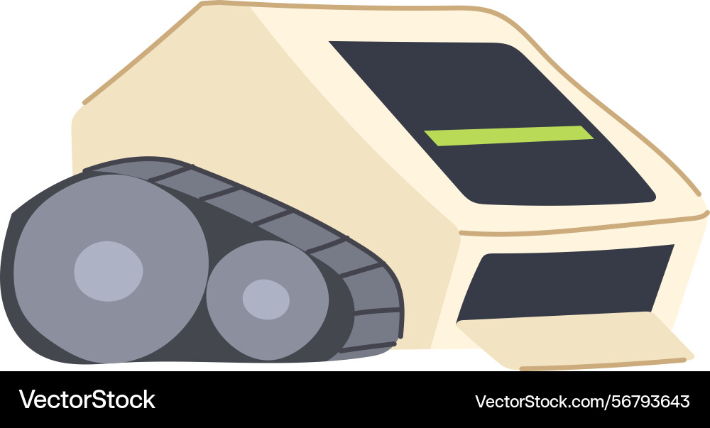 Automation mini robot sorting trash cartoon Automation mini robot sorting trash cartoon vector image